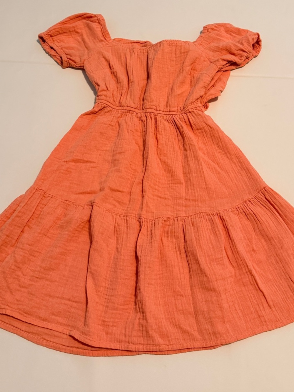 Jessica Simpson Orange Tiered Cotton Dress for